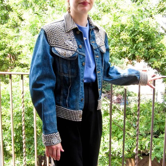 A one-of-a-kind 1973, studded and rhinestone Goldsmith’s jacket. - Picture 2 of 7